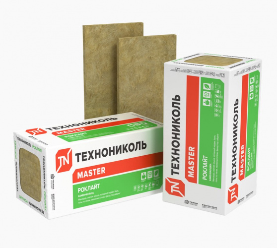 Теплоизоляция (базальт) ТЕХНОНИКОЛЬ Роклайт 1200х600х100 (0,288 куб.м., 2,88 кв.м., 4 плит)