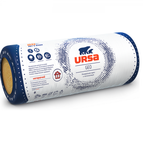 Теплоизоляция Ursa GEO M-15 8000х1220х100 мм 1 мат в упаковке