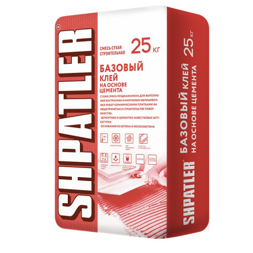 Клей для плитки Шпатлер Базовый C0 25 кг