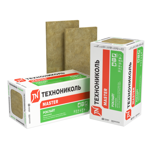 Теплоизоляция (базальт) ТЕХНОНИКОЛЬ Роклайт 1200х600х100 (0,432 куб.м., 4,32 кв.м., 6 плит)компрессия 50%