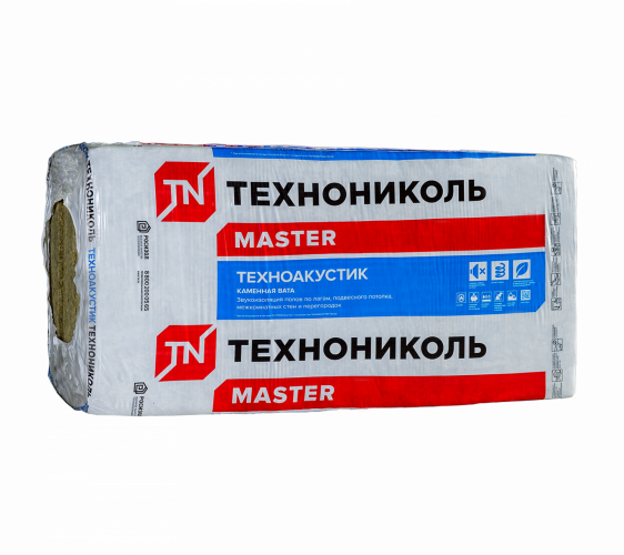 Тепло-звукоизоляция (базальт) ТЕХНОНИКОЛЬ Техноакустик 1200х600х100 (0,432 куб.м., 4,32 кв.м., 6 плит)