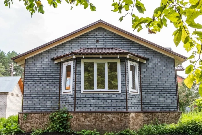 ТЕХНОНИКОЛЬ HAUBERK фасадная плитка, Камень Сланец (2,2 кв.м.)