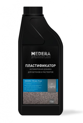MEDERA 170 Anti-Frost -10°С.Пластификатор, антиморозная добавка для бетонов и растворов, для работ при t не ниже -10°С.1 литр.