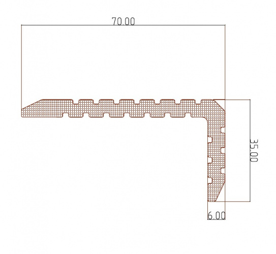 Уголок торцевой ДПК T-Decks PREMIUM 3D 35x70 (кедр)