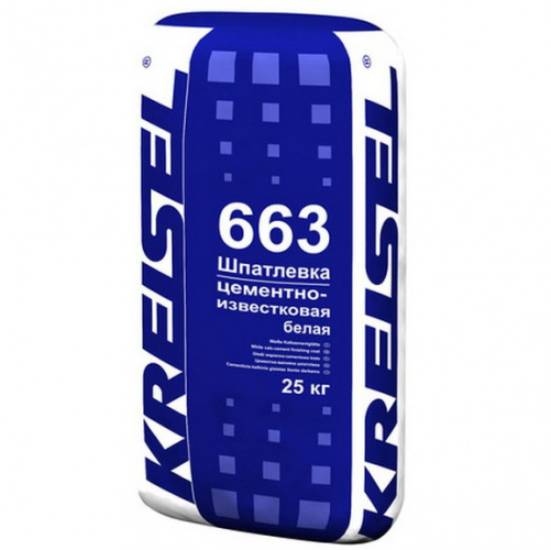 Шпатлевка цементно-известковая Kreisel 663 Weisse Zementglatte 25 кг