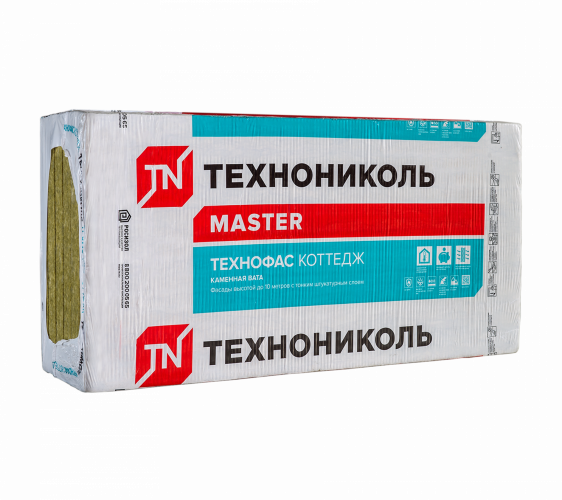 Теплоизоляция (базальт) ТЕХНОНИКОЛЬ Технофас Коттедж 1200х600х100 (0,216 куб.м., 2,16 кв.м., 3 плиты)