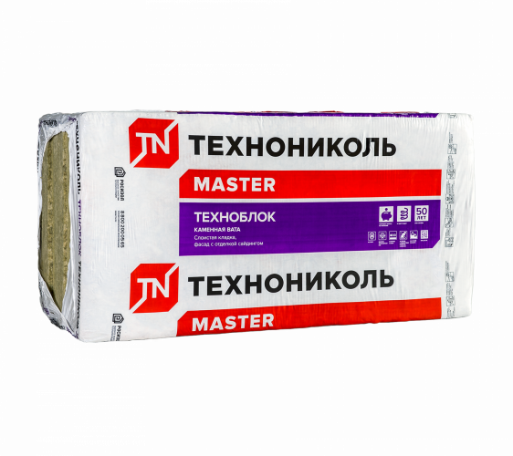 Теплоизоляция (базальт) ТЕХНОНИКОЛЬ Техноблок Стандарт 1200х600х50 (0,288 куб.м., 5,76 кв.м., 8 плит)