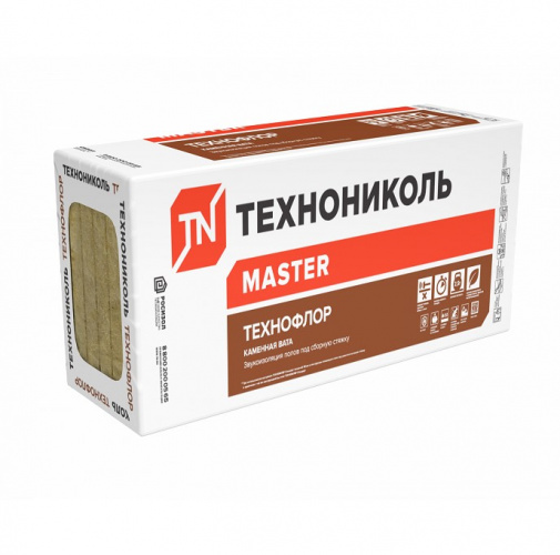 Тепло-звукоизоляция (базальт) ТЕХНОНИКОЛЬ Технофлор Стандарт 1200х600х40 (0,1728 куб.м., 4,32 кв.м., 6 плит)