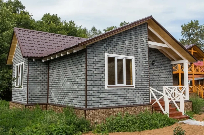 ТЕХНОНИКОЛЬ HAUBERK фасадная плитка, Камень Сланец (2,2 кв.м.)