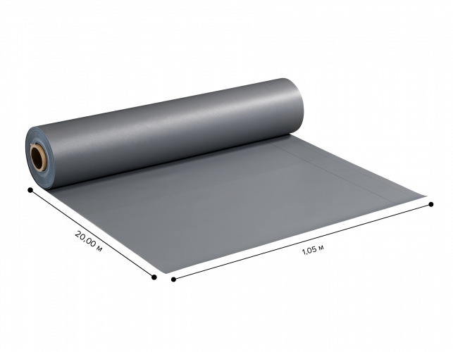 ПВХ мембрана Logicroof V-RP 1,5 мм (1,05x20 м), тёмно-серая